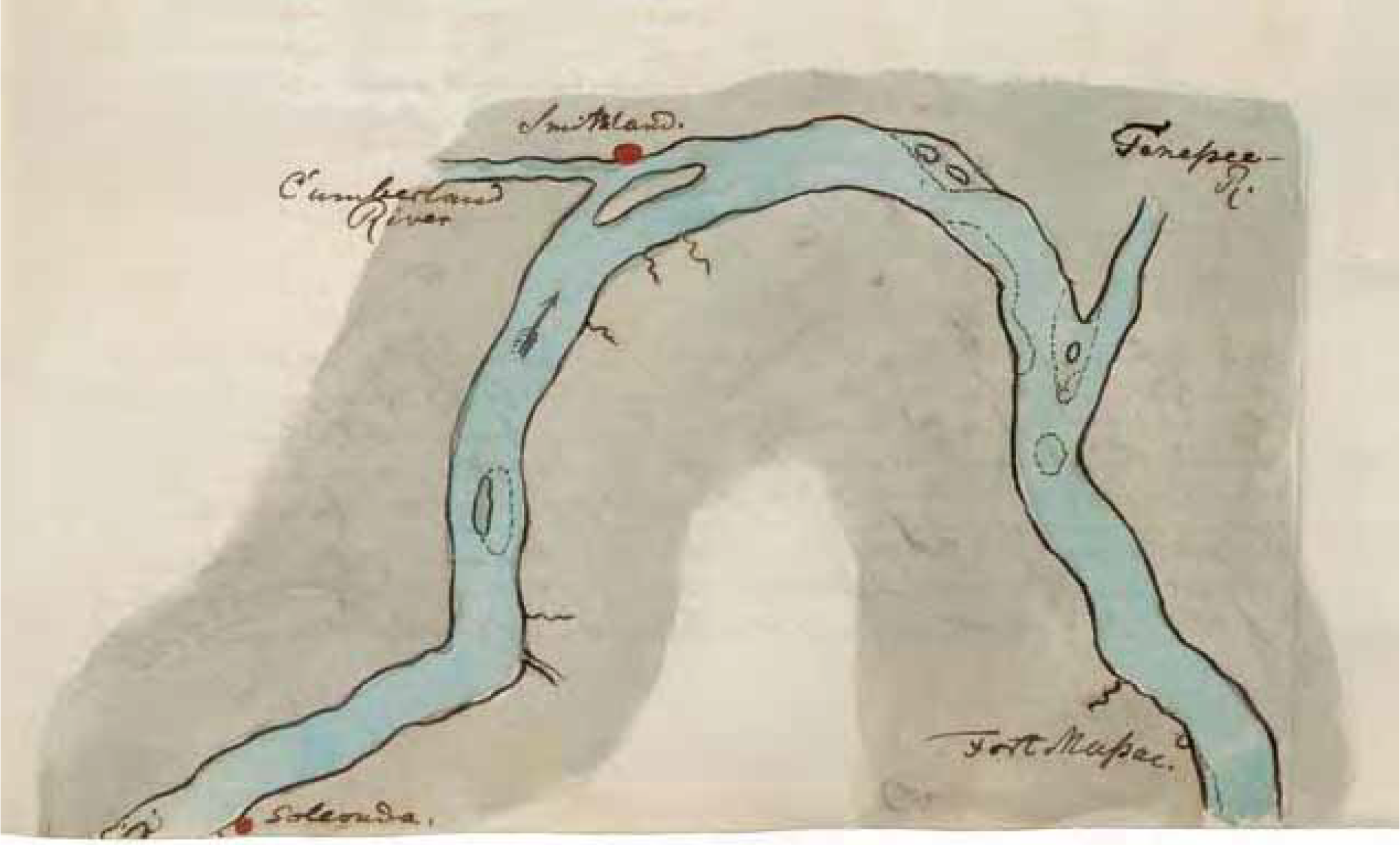 Fig. 6.11. Map showing the course of the Ohio River from Golconda to Fort Massac,